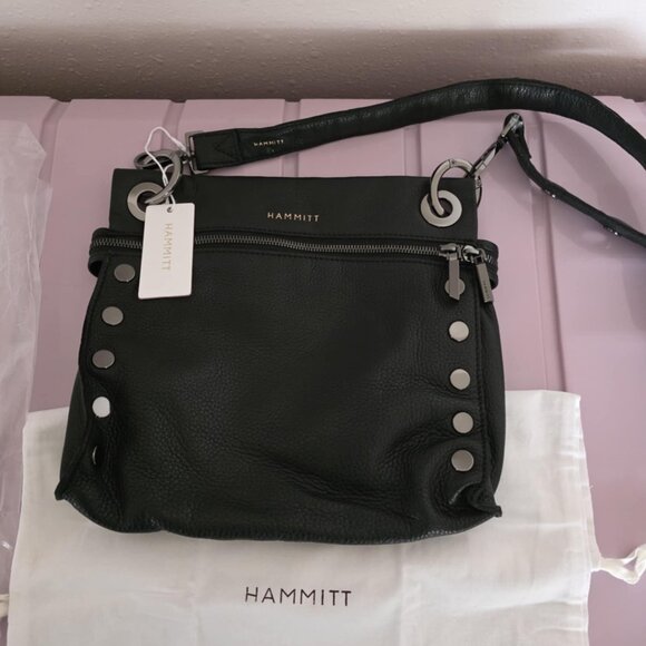 Hammitt Handbags - Rare Find - Hammitt Tony Signature Medium Black & Gunmetal Crossbody Bag NWT